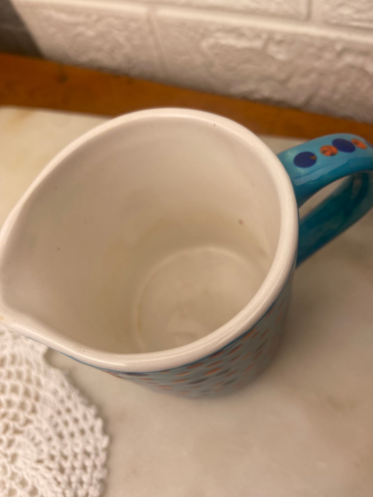 Blue Polka Dot Ceramic Creamer