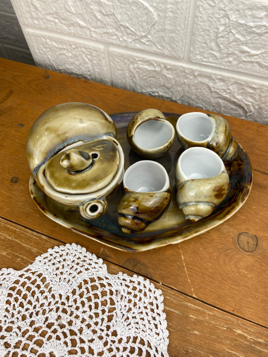 Ceramic Snail Shell Tea Set