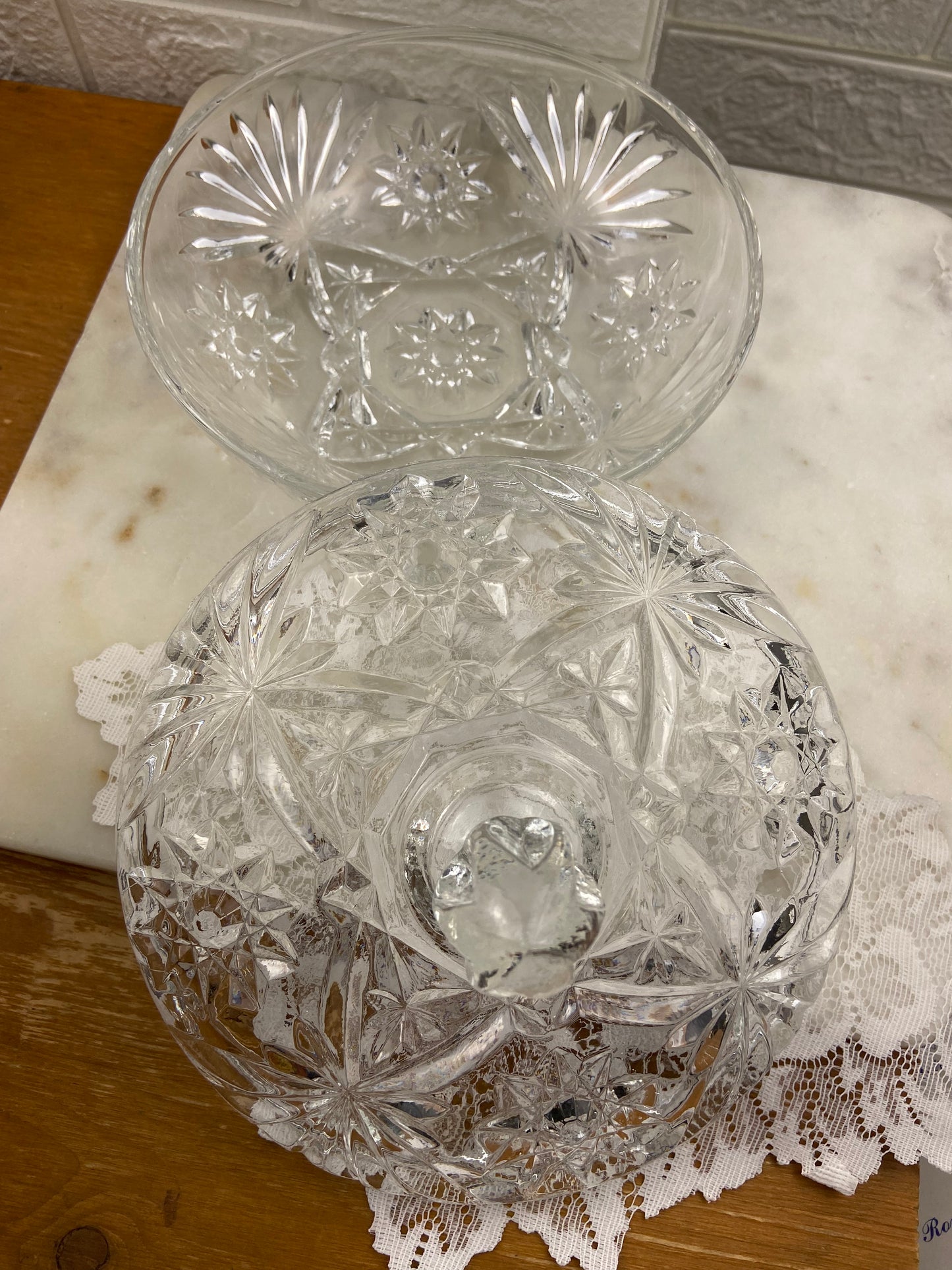 Early American Prescut (EAPC) Glass Candy Dish by Anchor Hocking