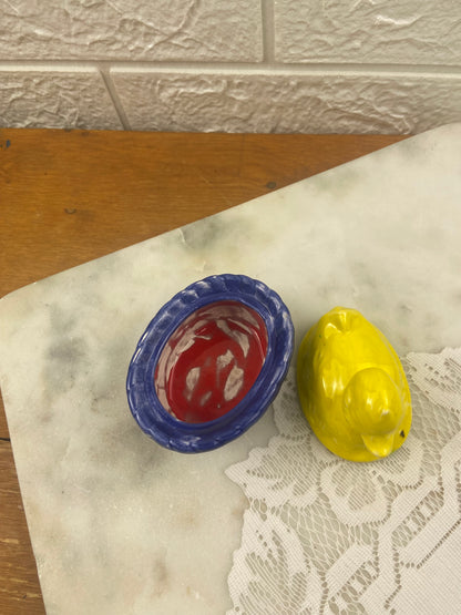 Small Hand Painted Ceramic Duck Trinket Box