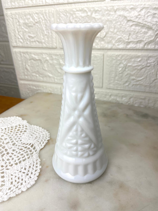 6” Milk Glass Bud Vase by Anchor Hocking