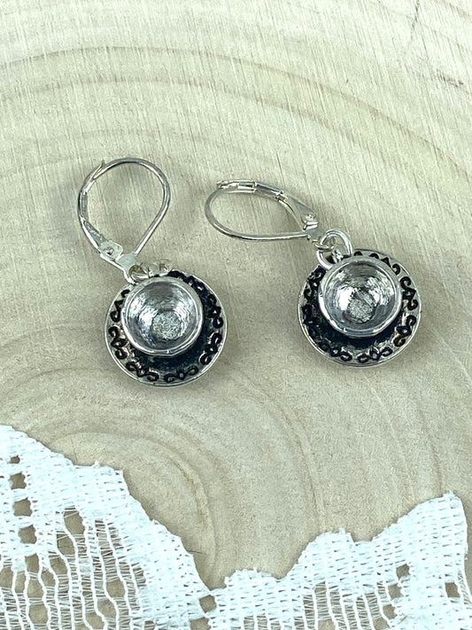 Pair of Metal Teacup Earrings [Latch Backs]