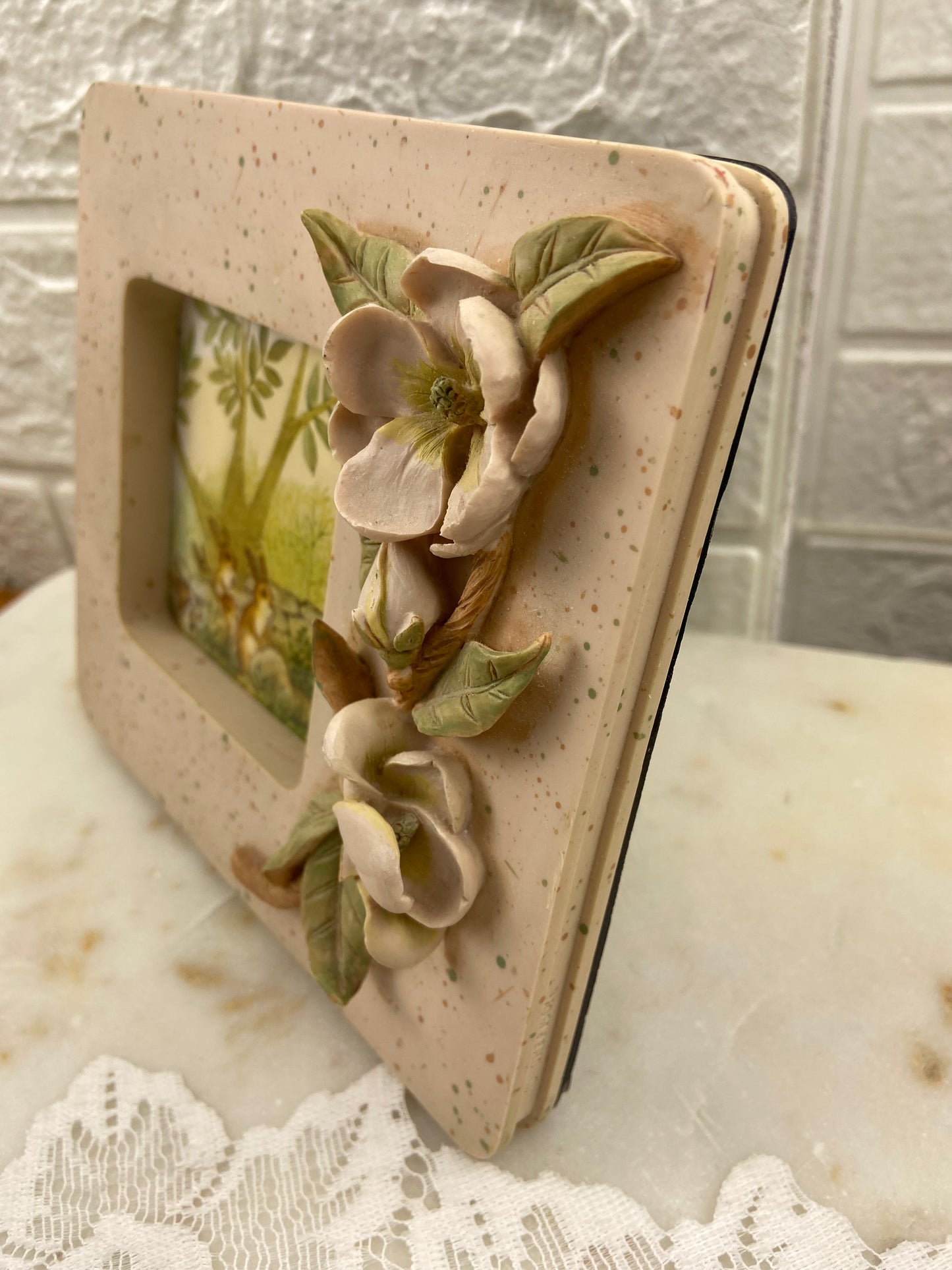 Small Resin Frame 3” x 3” | White Magnolia Collection by Cherison