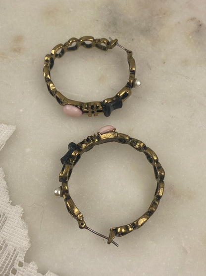 Betsey Johnson Top Hat Charm Earrings [Hinged Earwire]