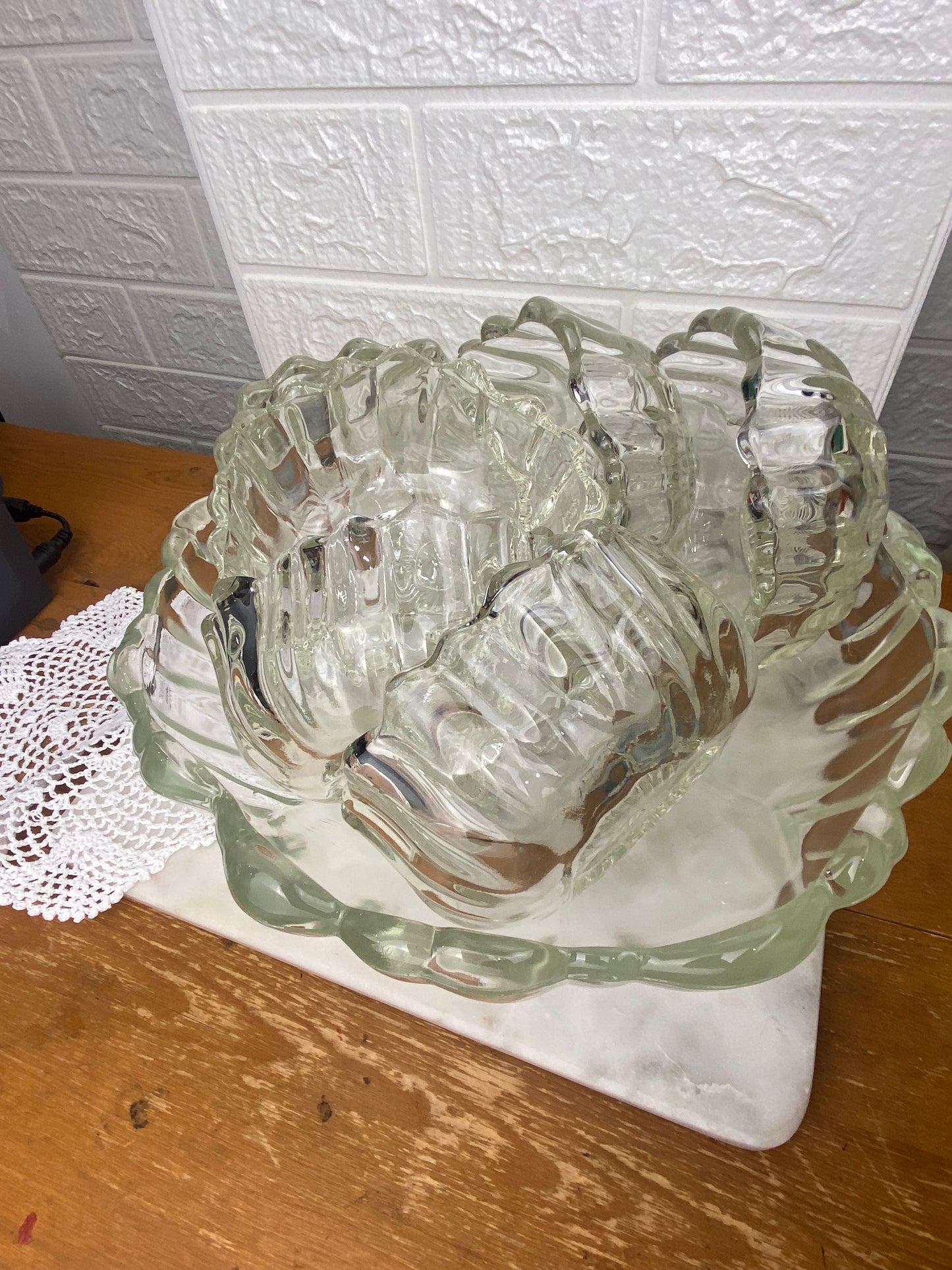 Glass Sunflower Salad Bowl Set by Indiana Glass