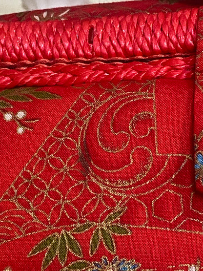 Red Satin Sewing Box | ** Several Small STAINS **