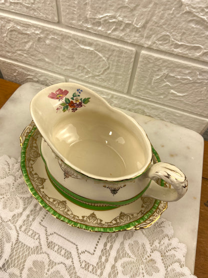 Porcelain Gravy Boat with Spill Plate by W.H. Grindley