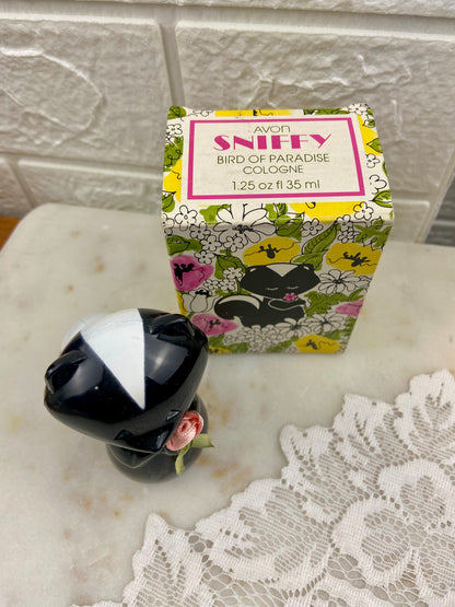 Vintage Avon | ‘Sniffy’ Skunk Cologne with Box [Bird of Paradise]