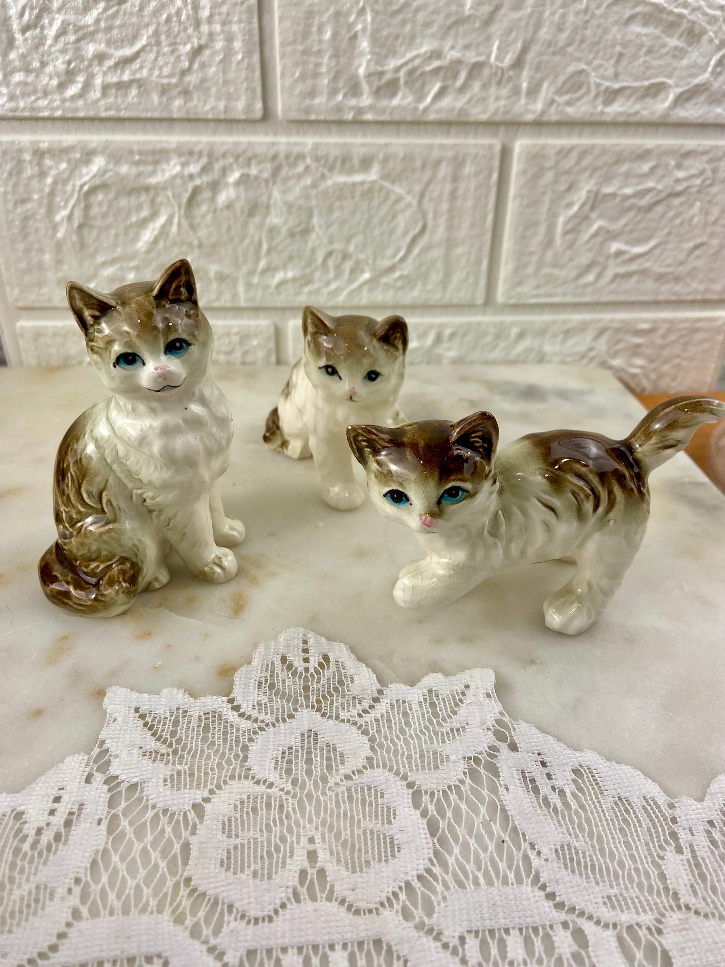 Small Hand Painted Porcelain Cats