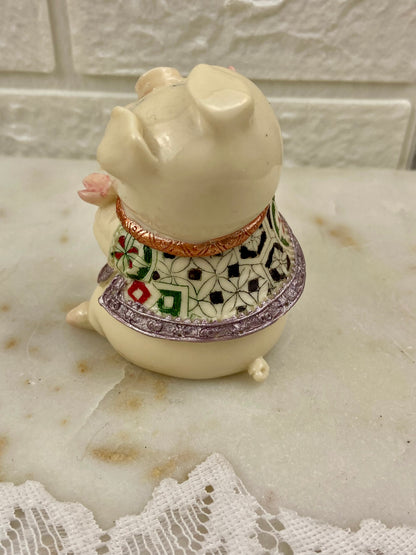 Hand Painted Happy Pig in Waistcoat | Porcelain