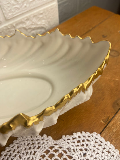 Lenox Acanthus Leaf Dish with 24K Gold Trim