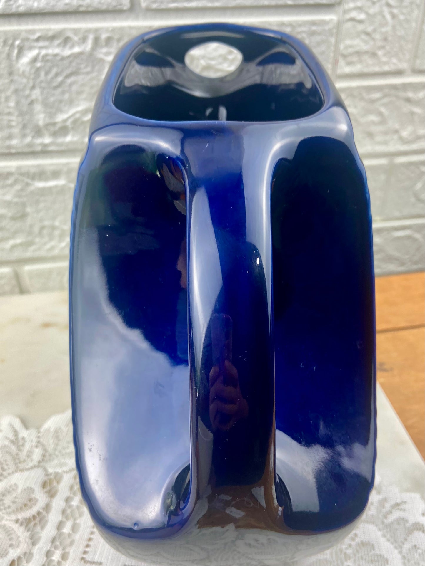 Fiesta Art Deco Disk Pitcher in Cobalt Blue