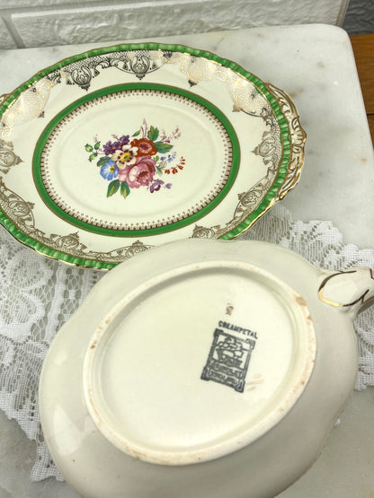 Porcelain Gravy Boat with Spill Plate by W.H. Grindley