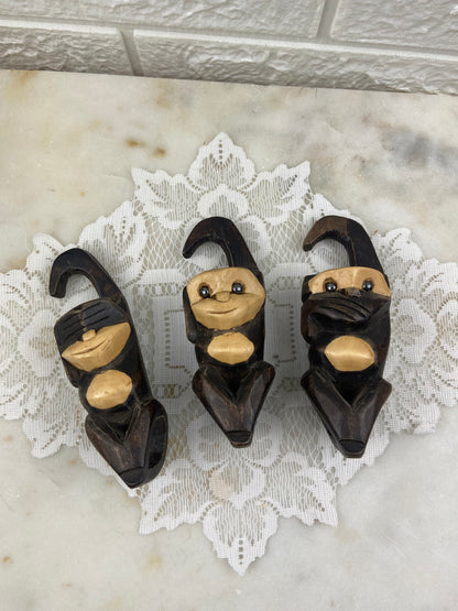 Hand Carved Hanging Monkeys | Lightweight Wood Composite