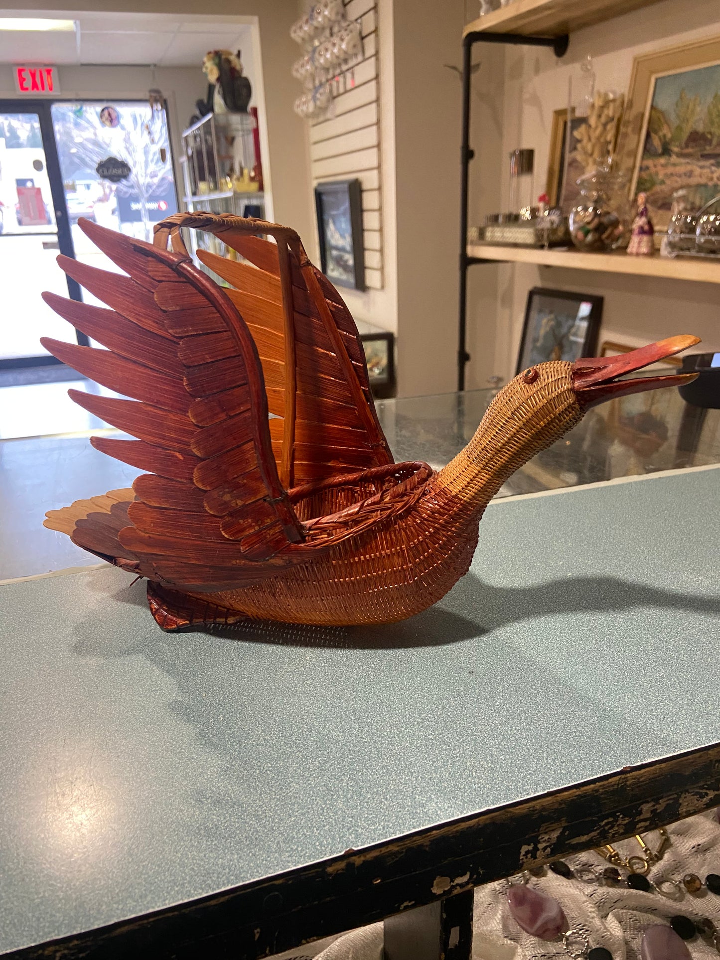 Wicker Flying Duck Basket