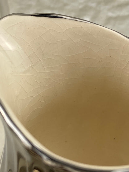 Hand Painted Porcelain Sugar & Creamer Set by Sadler | Silver Lustre Swirl Pattern