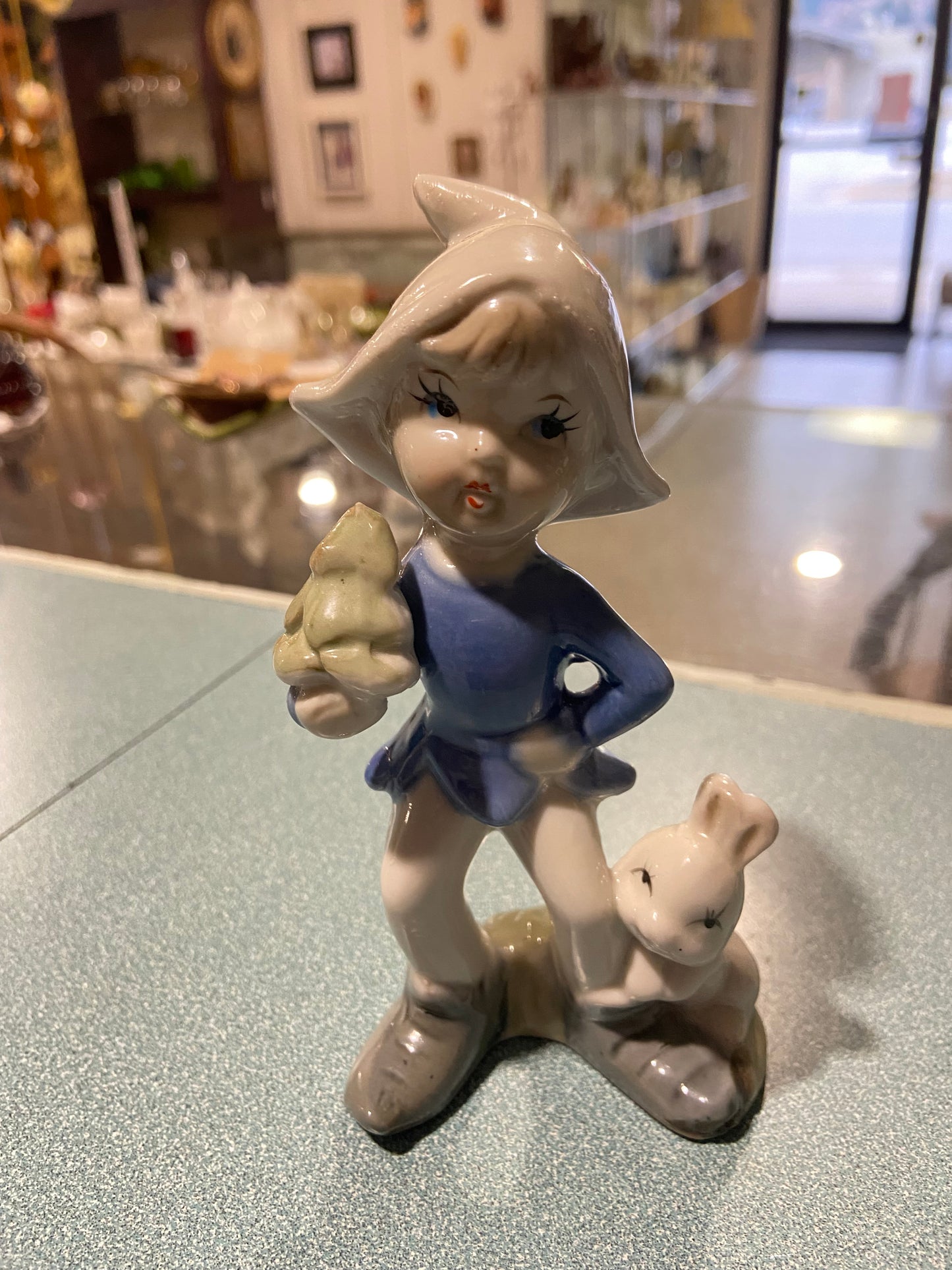 Porcelain ‘Dutch Boy’ with Bunny & Christmas Tree