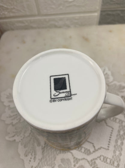 Porcelain Coffee Mug with Peacock Design by Summer River