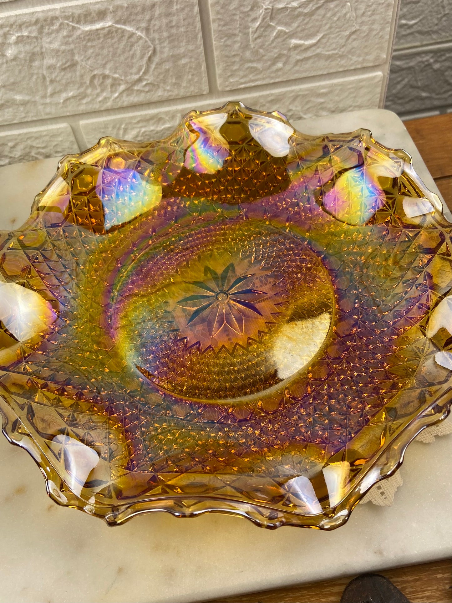 Indiana Glass Ruffled Bowl 10”