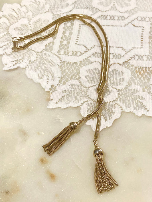 Gold-Tone Necklace with Tassels