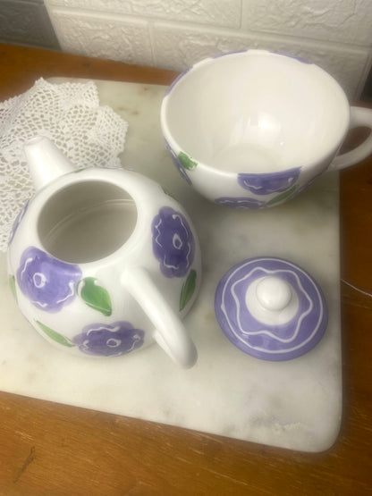 Hand Painted Teapot for One