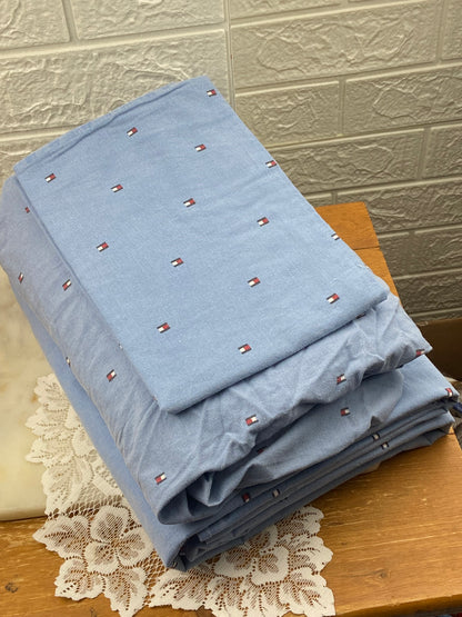Tommy Hilfiger Twin 3-Piece Bed Sheet Set in Denim Blue