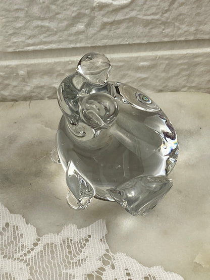 Hand Turned Glass Frog Paper Weight