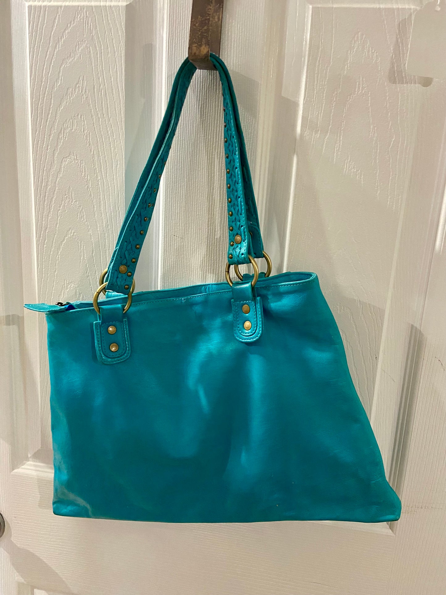 Teal Leather Handbag