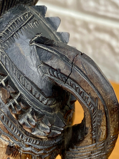 Carved Wooden Sculpture | Asiatic Warrior on War Horse