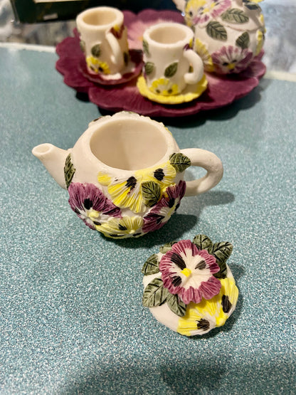 10 Piece Mini Tea Set | Pansy Floral Theme