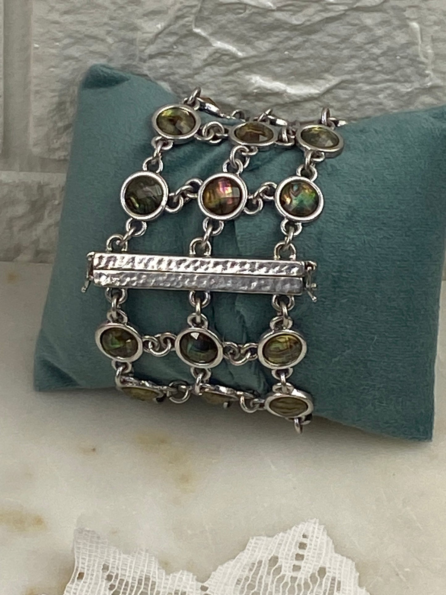 Metal and Glass Multi-Strand Bracelet with Magnetic Clasp by Lucky Brand