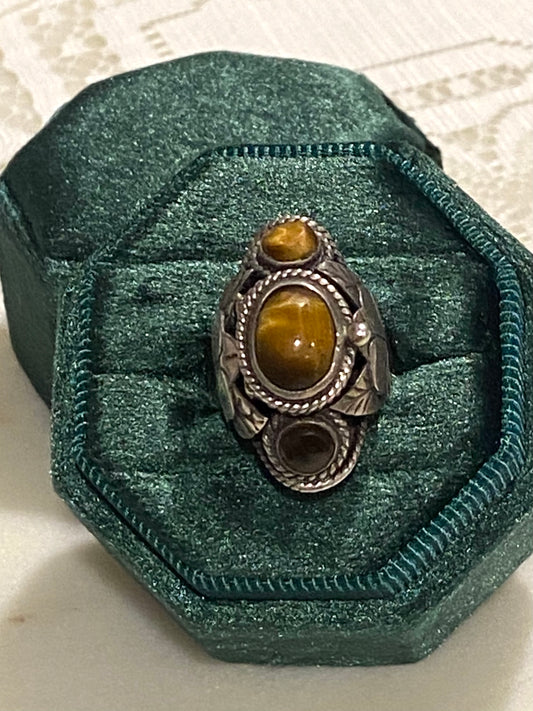 Vintage Poison Ring, Mexican Silver, 925
