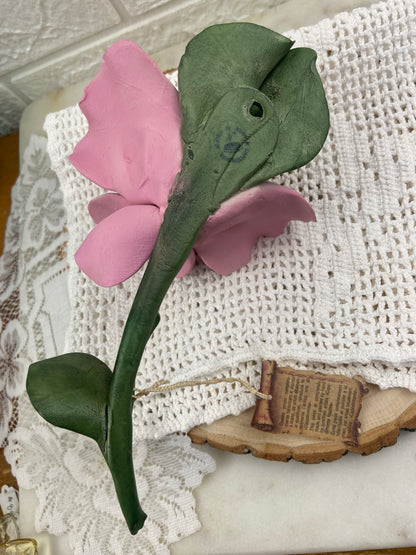 Handmade Pink Porcelain Rose by Dea Capodimonte