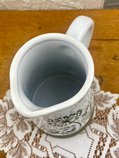 6.5” Ceramic Pitcher with Dandelion Pattern