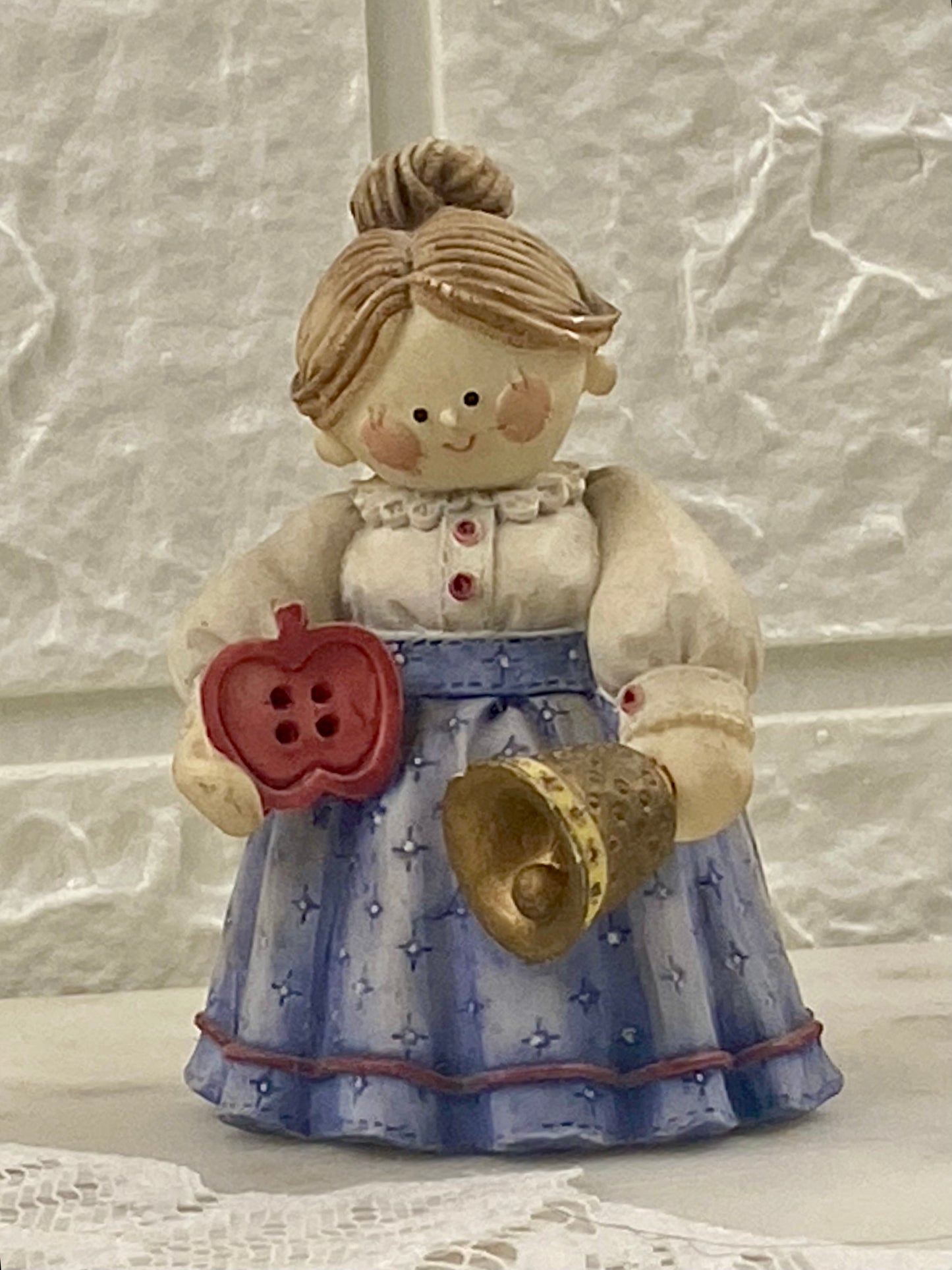 Small Resin ‘Cute as a Button’ Figurine by Mary Rhyner