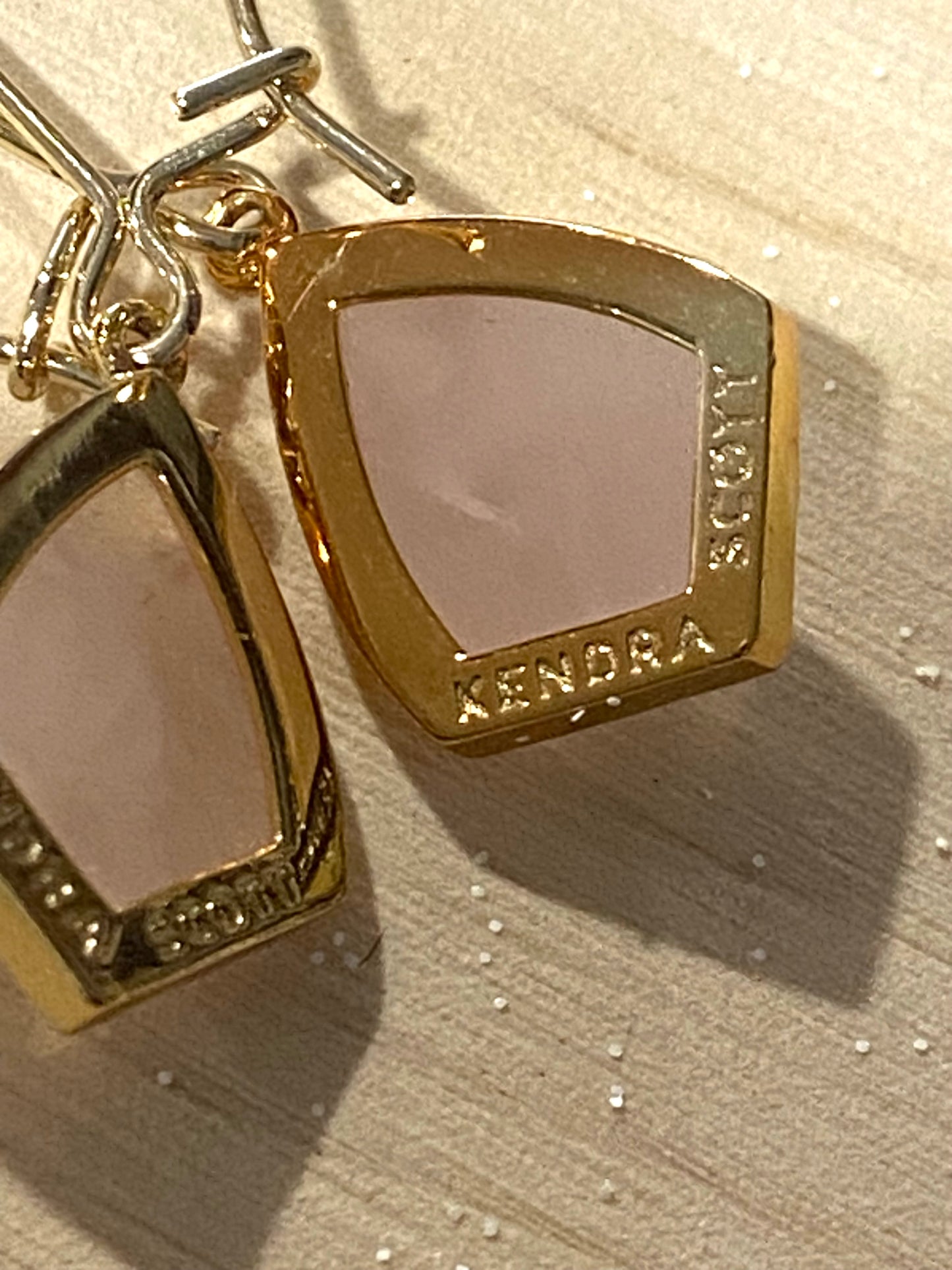 Kendra Scott 14K Gold Plated Carrine Earrings with Rose Quartz [Hooks]