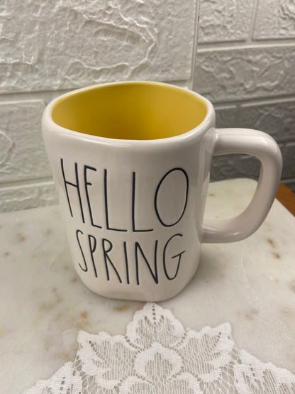 20 oz. White and Yellow Coffee Mug by Rae Dunn [Mug No. 245]
