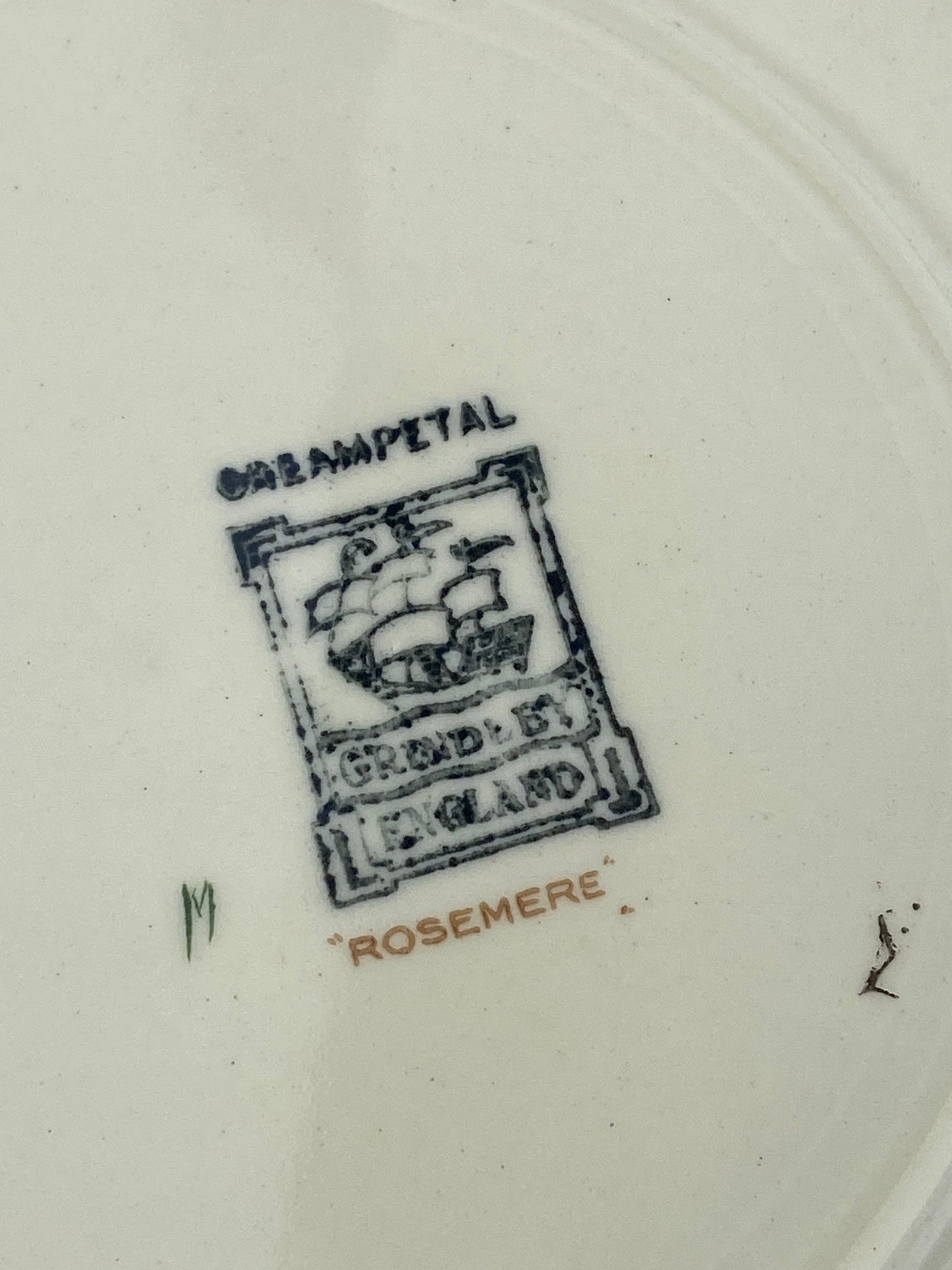 Antique Porcelain Dinner Plate 10” by W.H. Grindley | Rosemere Pattern