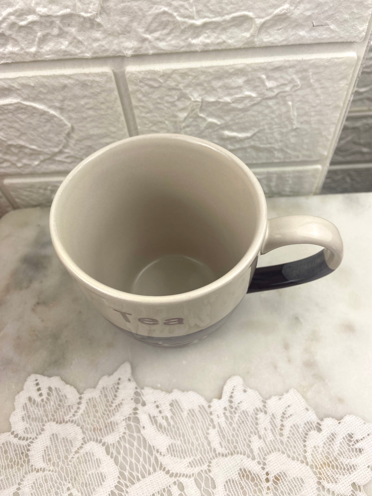 Small Striped Ceramic ‘Tea’ Mug by Rayware