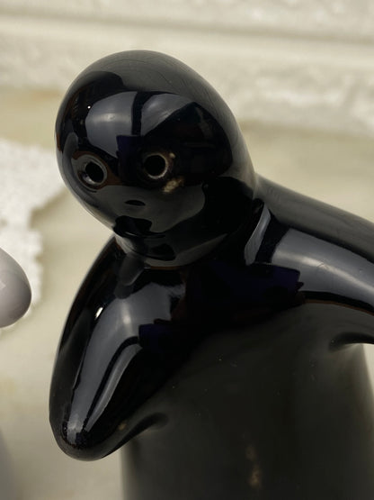Ceramic Black & White Hugging Ghosts Salt & Pepper Shakers