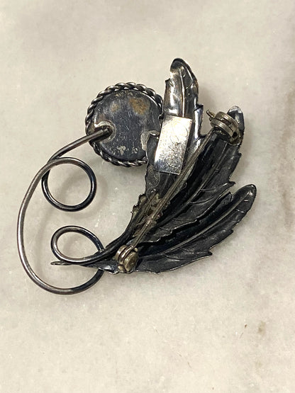 Coro Feather Brooch, Sterling, 925