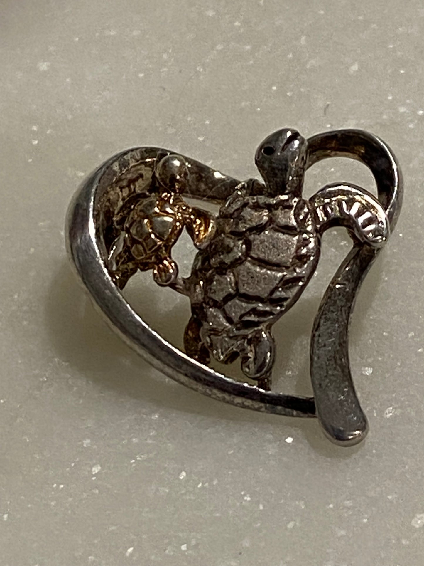 Sea Turtle Pendant, Sterling Silver