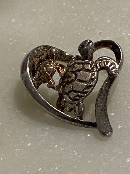 Sea Turtle Pendant, Sterling Silver