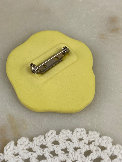 Vintage Avon | Yellow Porcelain Pansy Brooch