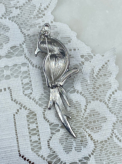 Enamel & Rhinestone Parrot Brooch