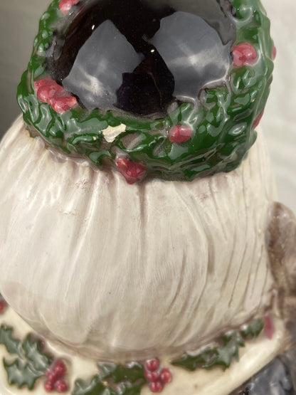 Handmade Old World Ceramic Santa with Toy Boat and Animals