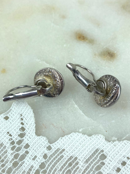 Hammered Metal Earrings for Pierced Ears by JG Hook [Lever Back]