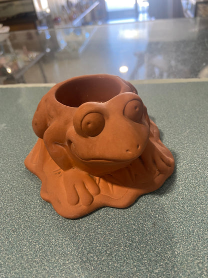 Retired Terracotta Tea Light Votive by Partylite | Turtle Frog Snail