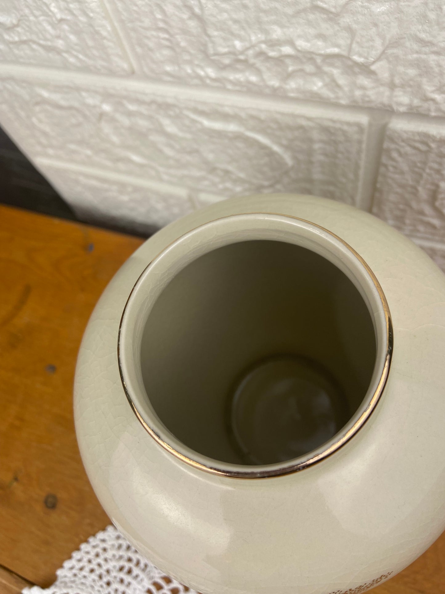 Porcelain Ginger Jar with Floral Cloisonnè Design
