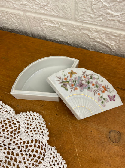 Vintage Avon | Porcelain Fan-Shaped Trinket Box